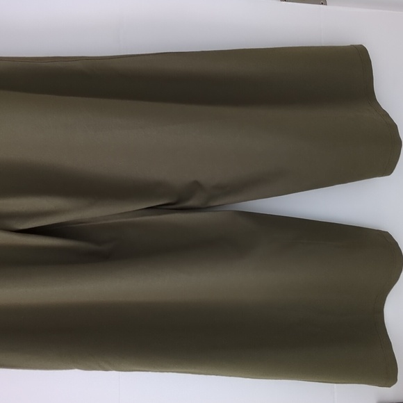 Eileen Fisher Olive Viscose Strechy Ankle Wide Leg Pants Office Career Travel 8 - Picture 6 of 8